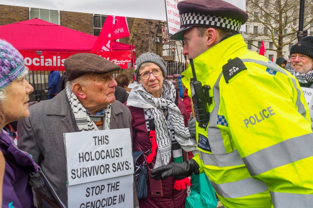 12 Days of Christmas,  Police harass holocaust survivors in Whitehall