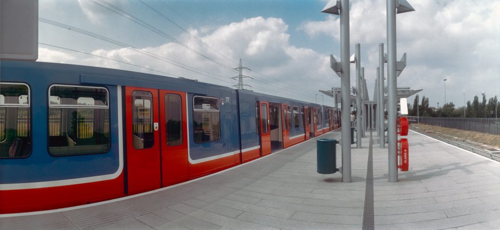 DLR, Train, Station, Beckton, Newham, 1994, 94-715-11